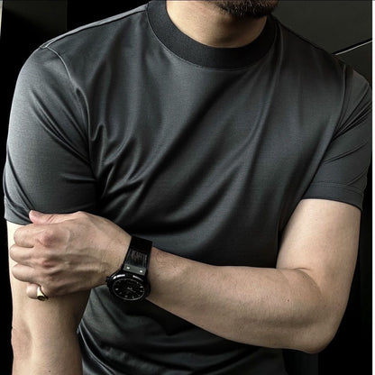 Ice Silk Soft Breathable Round Neck Short Sleeve T-shirt