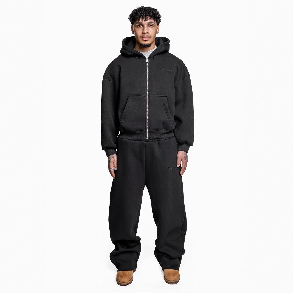 New Printed Street Fashion All-match Sweater Loose Straight Trousers Suit