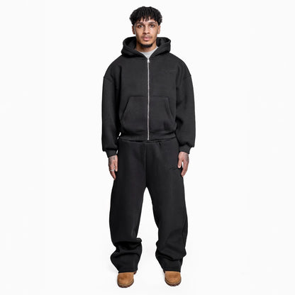 New Printed Street Fashion All-match Sweater Loose Straight Trousers Suit