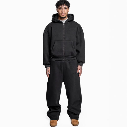 New Printed Street Fashion All-match Sweater Loose Straight Trousers Suit