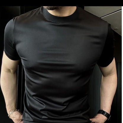 Ice Silk Soft Breathable Round Neck Short Sleeve T-shirt