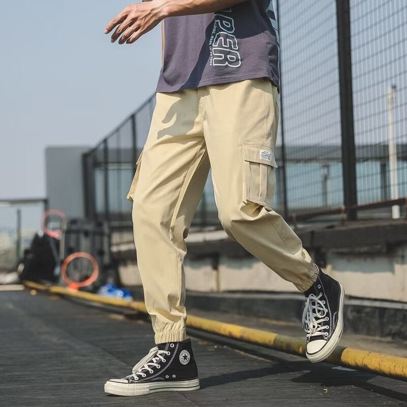 Fashionable All-match Multi-pocket Feet Harem Trousers